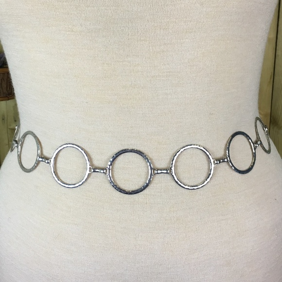 Vintage Accessories - Silver Tone Hoop Go-go Belt